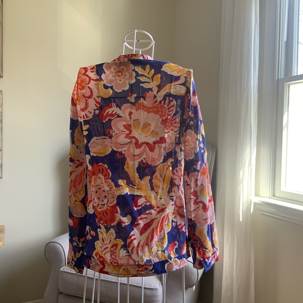 Floral Women's Top - Multicolor Tory Burch. Size 4. - Picture 4 of 4